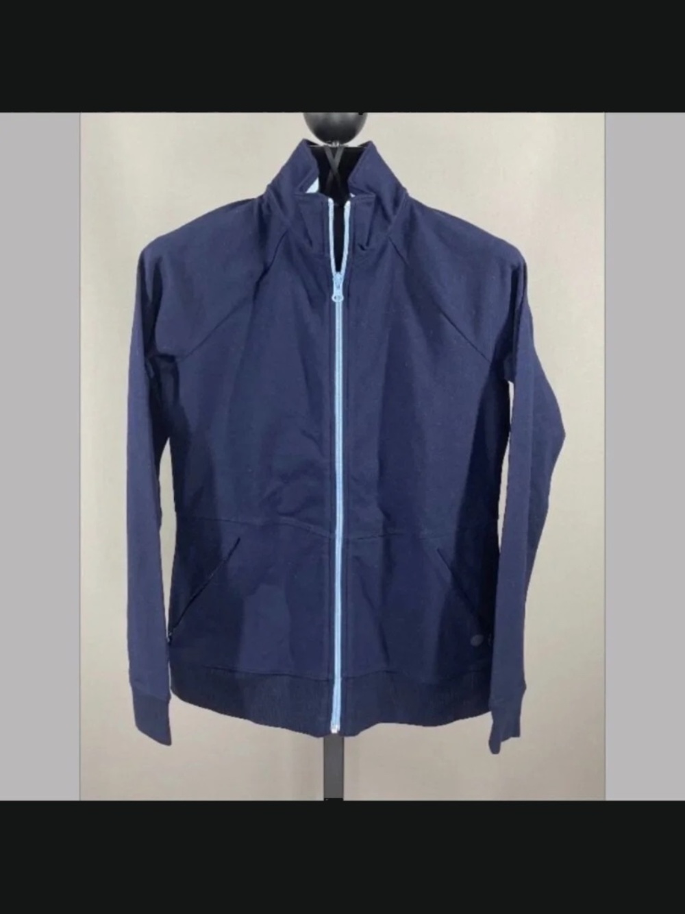 NEW Talbots Jacket Womens XS P blue track athleisure gym casual athletic